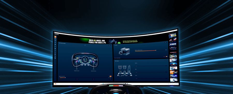Toutes les options du volant Moza Racing Vision GS sont configurables depuis le logiciel Moza Pit House.  Moza Pit House permet de configurer toutes les options du volant Moza Racing Vision GS.