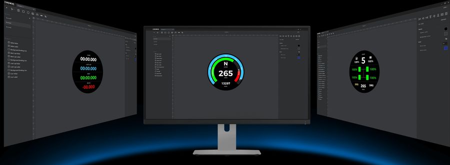 Le logiciel Moza Pit House permet de totalement personnaliser les informations affichées sur l'écran circulaire du volant Moza Racing Vision GS. L'écran circulaire du volant Moza Racing Vision GS est totalement paramétrable depuis le logiciel Moza Pit House.