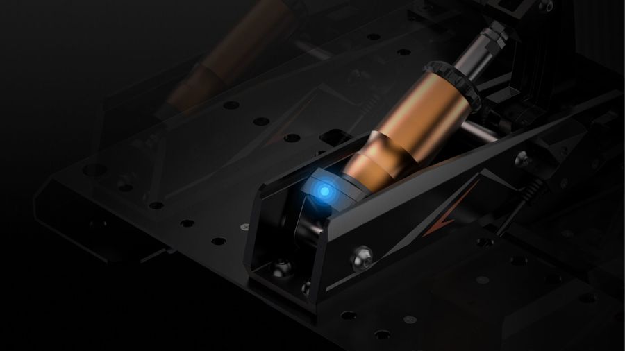 Le capteur de charge du pédalier Moza Racing CRP2 supporte jusqu'à 200 kg.