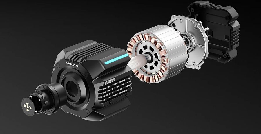 Retour de force stable et pr&eacute;cis de la base Moza Racing R16 Ultra (RS101)