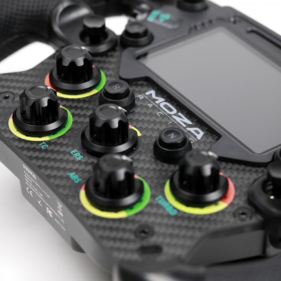 Zoom sur les boutons de fonctions du volant gaming Moza Racing 