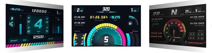 Les différents affichage du Moza Racing RM