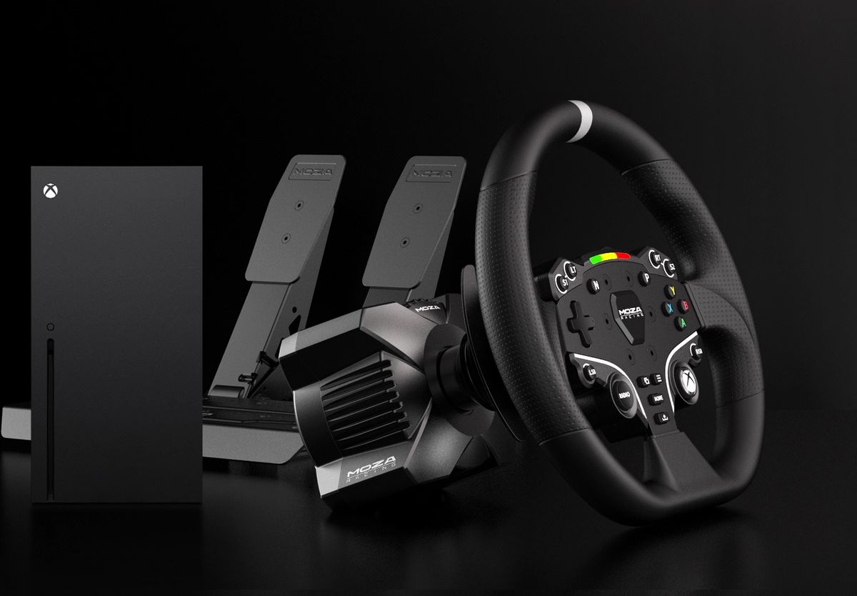 Le volant ES du bundle Moza Racing R3 Base + Volant + Pédales offre tous les contrôles Xbox.