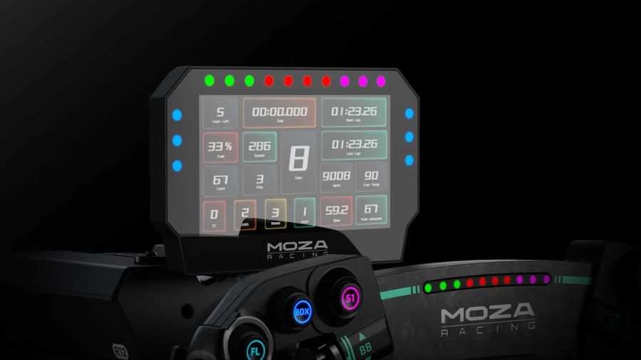 Le Moza Racing CM2 HD Racing Dash (RS072) affiche des données de course en temps réel avec fluidité. Il s’adapte à différents systèmes grâce à sa compatibilité étendue.