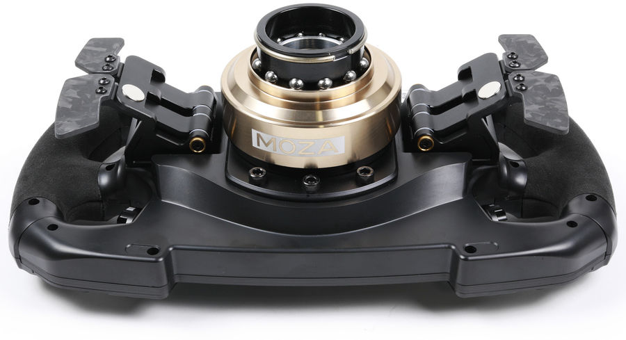 Les palettes du volant gaming Moza Racing GS alcantara