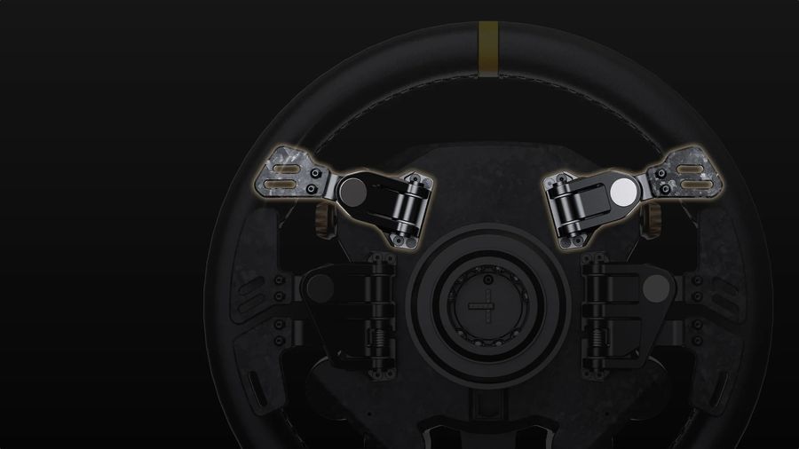 Palettes carbone du Moza Racing CS Pro avec capteurs Hall et syst&egrave;me double embrayage