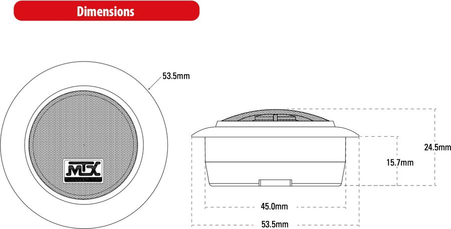 Schéma dimensions MTX TX225T