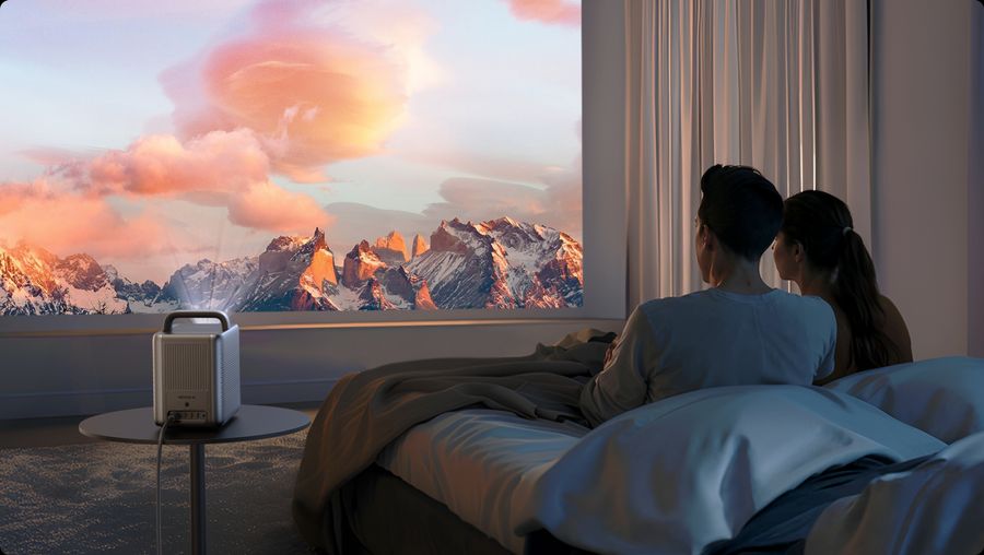 Vidéoprojecteur Nebula Cosmos 4K SE offrant des projections jusqu'à 200 pouces pour une expérience immersive.