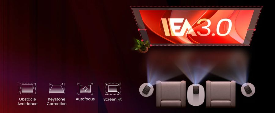 Nebula Mars 3 Air : r&eacute;glages automatiques de l'image (taille, position, g&eacute;om&eacute;trie et mise au point)