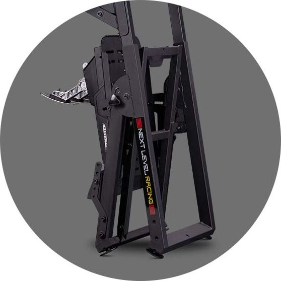 Le support de volant Next Level Racing Wheel Stand 2.0 est pliable afin de réduire son encombrement.