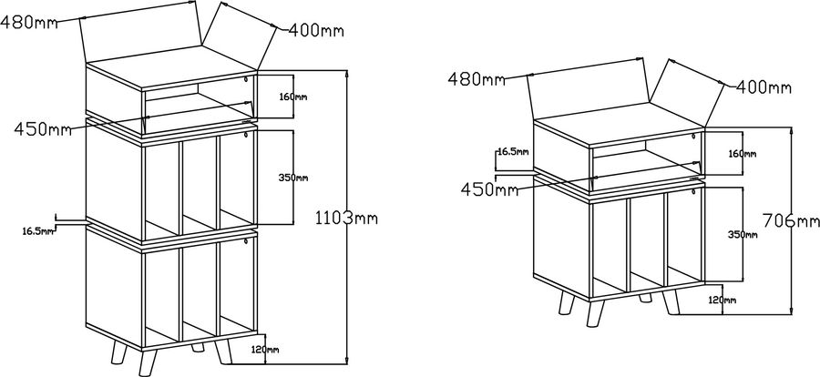 Schéma dimensions meuble Norstone Stockholm Schéma dimensions Norstone Stockholm