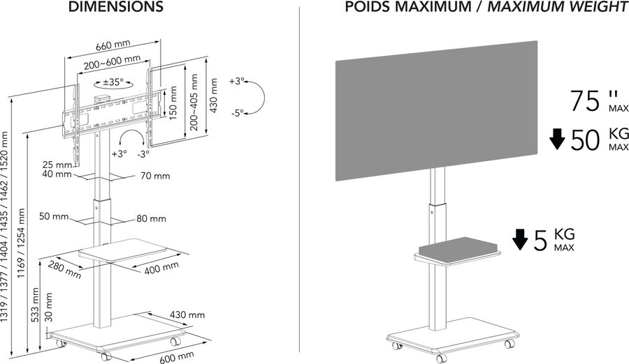 schéma dimensions NorStone Vision Plus schéma dimensions