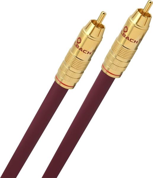Oehlbach 2054 NF 214 Câble Subwoofer 1x2m Bordeaux - Qualité Premium Plaqué Argent