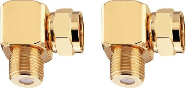 Câble Coaxial TV 5m Avec Connecteur F Droit + Angle 90° - RG6, 75 Ohm, Plaqué Or, Pour Antenne HDTV, Satellite, Modem