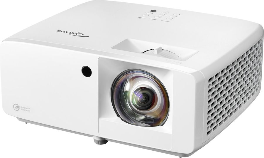 Vid&eacute;oprojecteur laser Optoma ZH451ST Full HD &agrave; focale courte avec technologie DuraCore et luminosit&eacute; de 4 200 lumens.