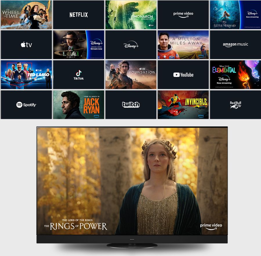 Panasonic TV-42Z90B avec Fire TV, interface personnalisée et contrôle vocal Alexa intégré.