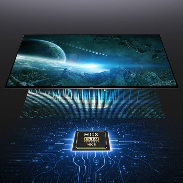  Le téléviseur OLED Panasonic TV-55Z95B intègre le processeur HCX Pro AI MK II pour une optimisation intelligente de l’image.