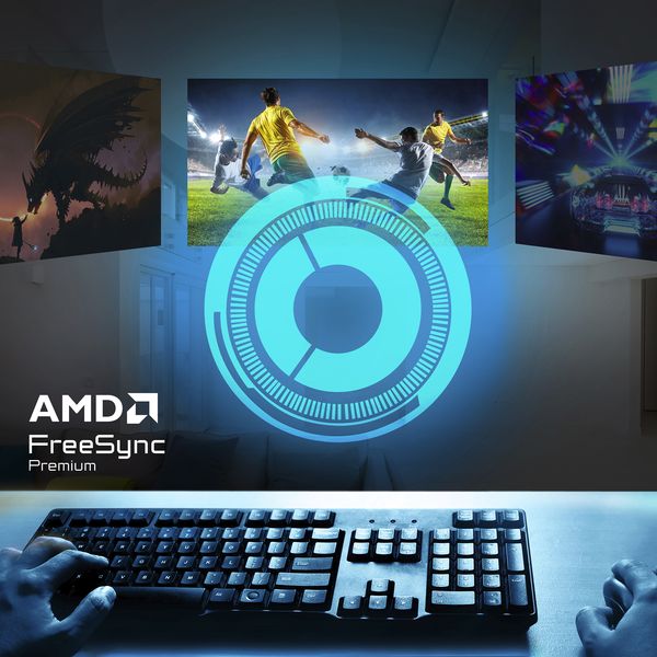  Téléviseur Panasonic TV-55W95BEG compatible AMD FreeSync Premium affichant des contenus de jeu sans déchirure d’image.