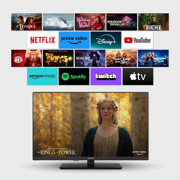 Téléviseur Panasonic TV-65W83AE6 avec accès aux plateformes de streaming comme Netflix, Prime Video et Disney+