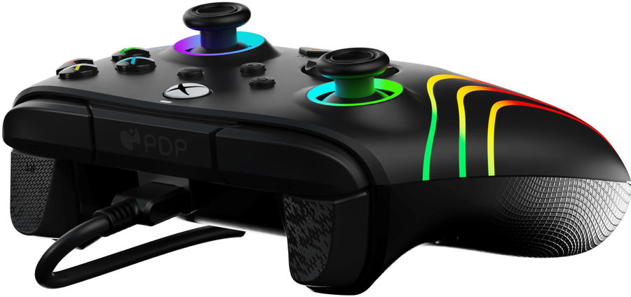 Les poignées antidérapantes de la manette PDP Afterglow Xbox