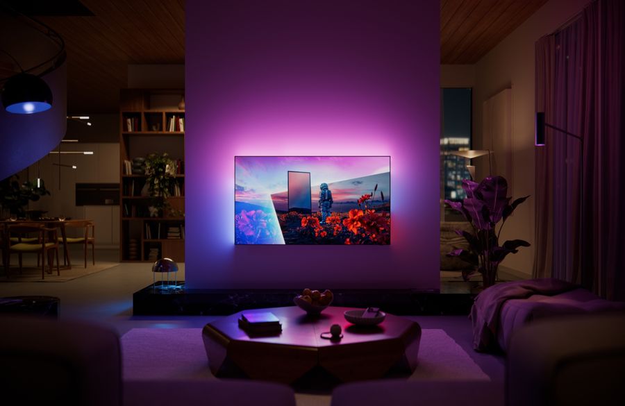 T&eacute;l&eacute;viseur OLED Philips 65OLED851 65 pouces 4K avec Ambilight, dalle OLED et processeur P5 AI.