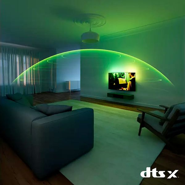 Compatibilité DTS:X du Philips 55OLED910  Téléviseur OLED 4K Philips 55OLED910 compatible DTS:X pour une restitution audio immersive en trois dimensions.