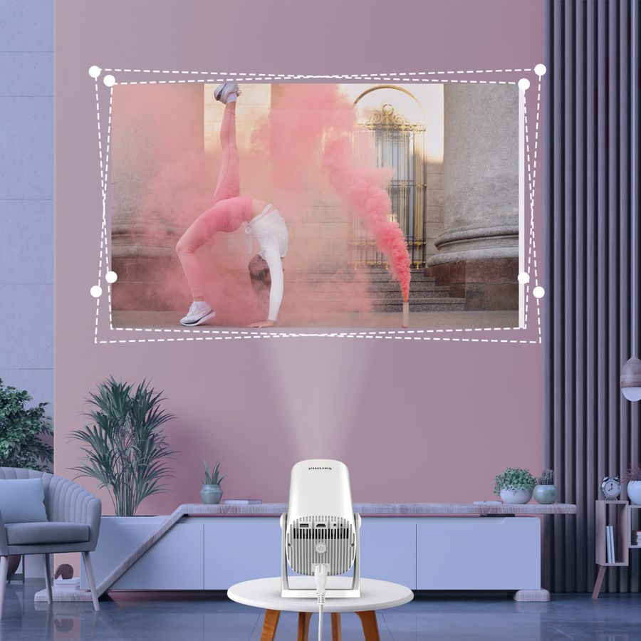  Gr&acirc;ce &agrave; la correction de trap&egrave;ze automatique, le Philips NeoPix 250 Smart ajuste l&rsquo;image sans intervention, quelle que soit son orientation. L&rsquo;affichage reste net et bien align&eacute; en toutes circonstances.