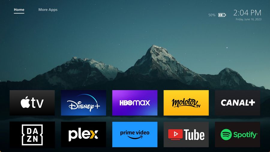 Avec LuminOS, le projecteur Philips NeoPix 550 Smart donne acc&egrave;s &agrave; toutes les plateformes de streaming.