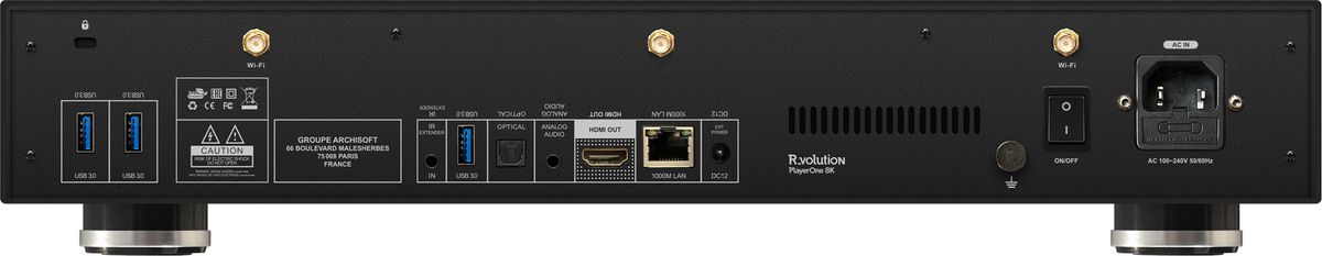 Connectique du lecteur Rvolution Player One 8K