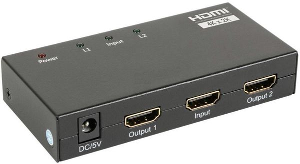 Distributeur Splitter HDMI 1x2 (1 entrée 2 sorties). UHD 4K, 3D, HDCP