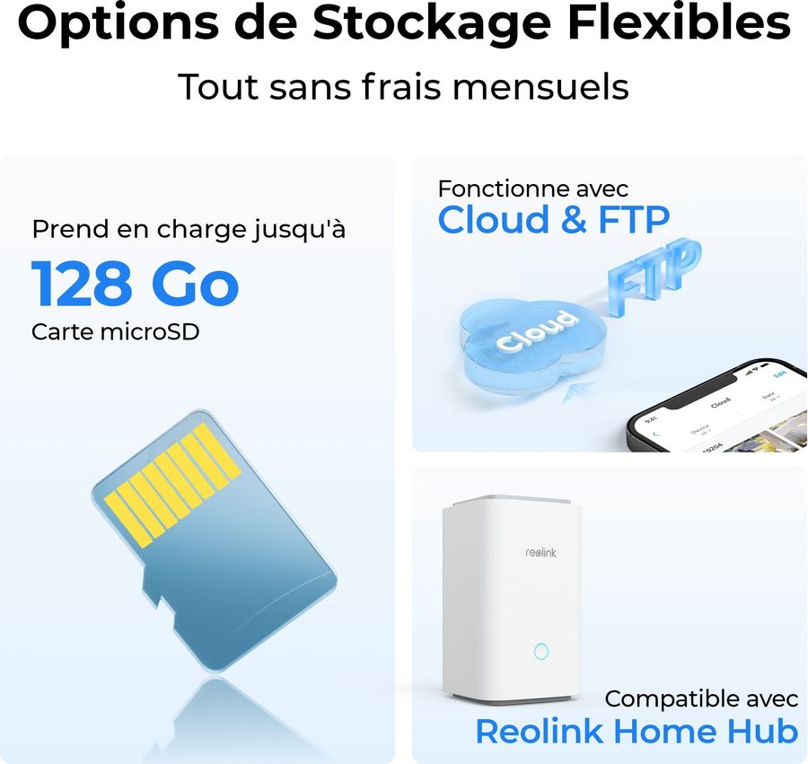 Autonome, la caméra de surveillance Reolink Argus Series B330 peut stocker les vidéos sur une carte micro SD.