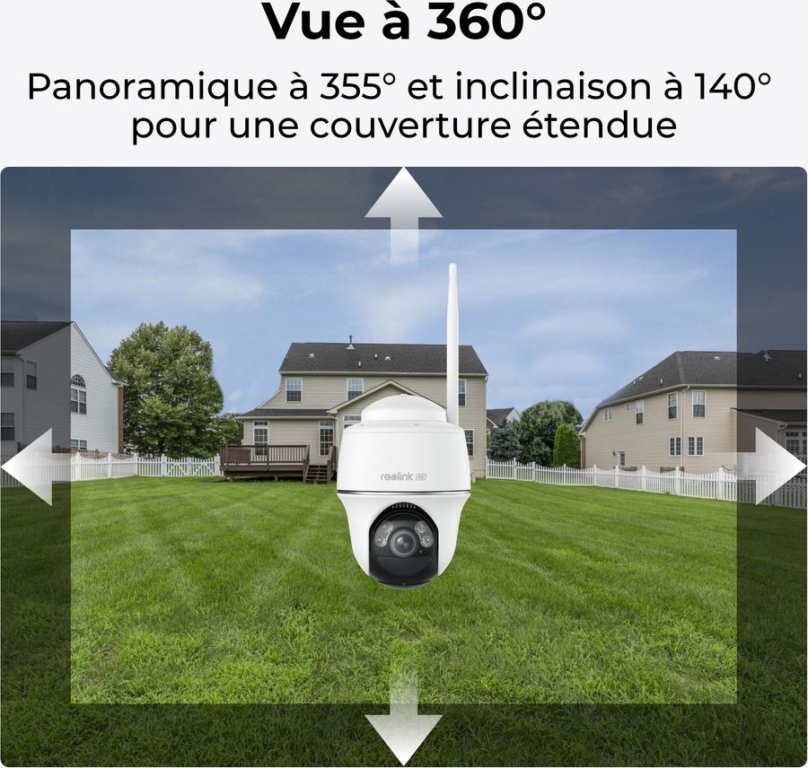 La caméra sans fil Reolink Argus Series B440 offre un champ de vision à 360°.