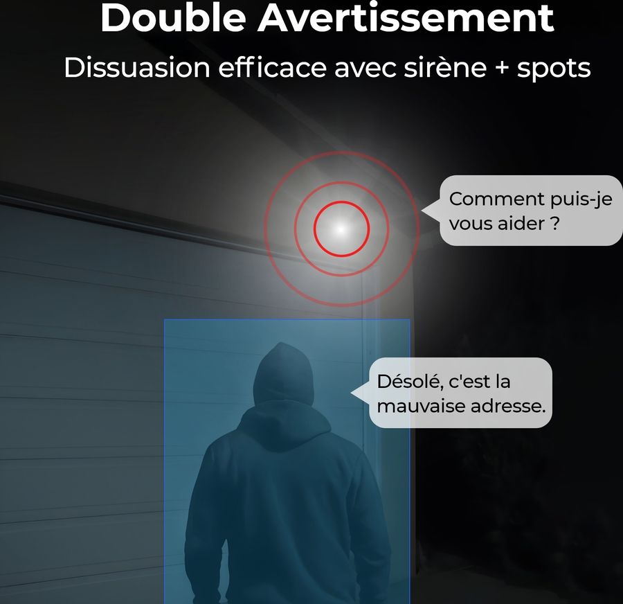 La caméra 4K Reolink Argus Series B440 dispose d'une alarme et de projecteurs.