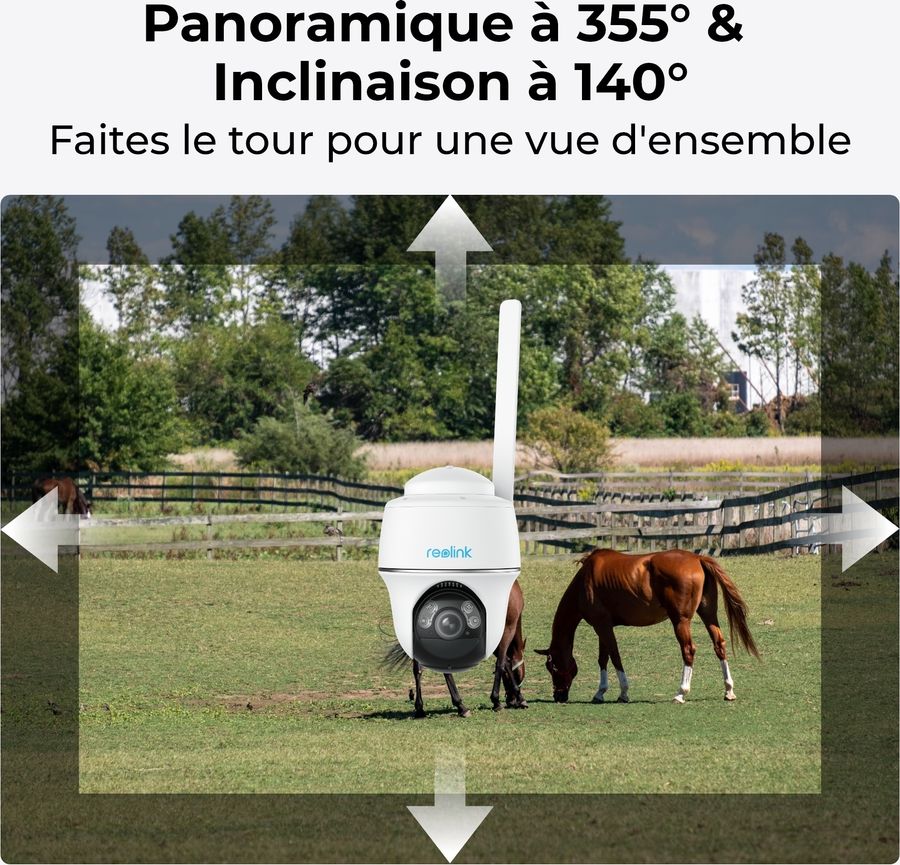 La caméra sans fil Reolink Go Series G430 peut surveiller un lieu à 360°.