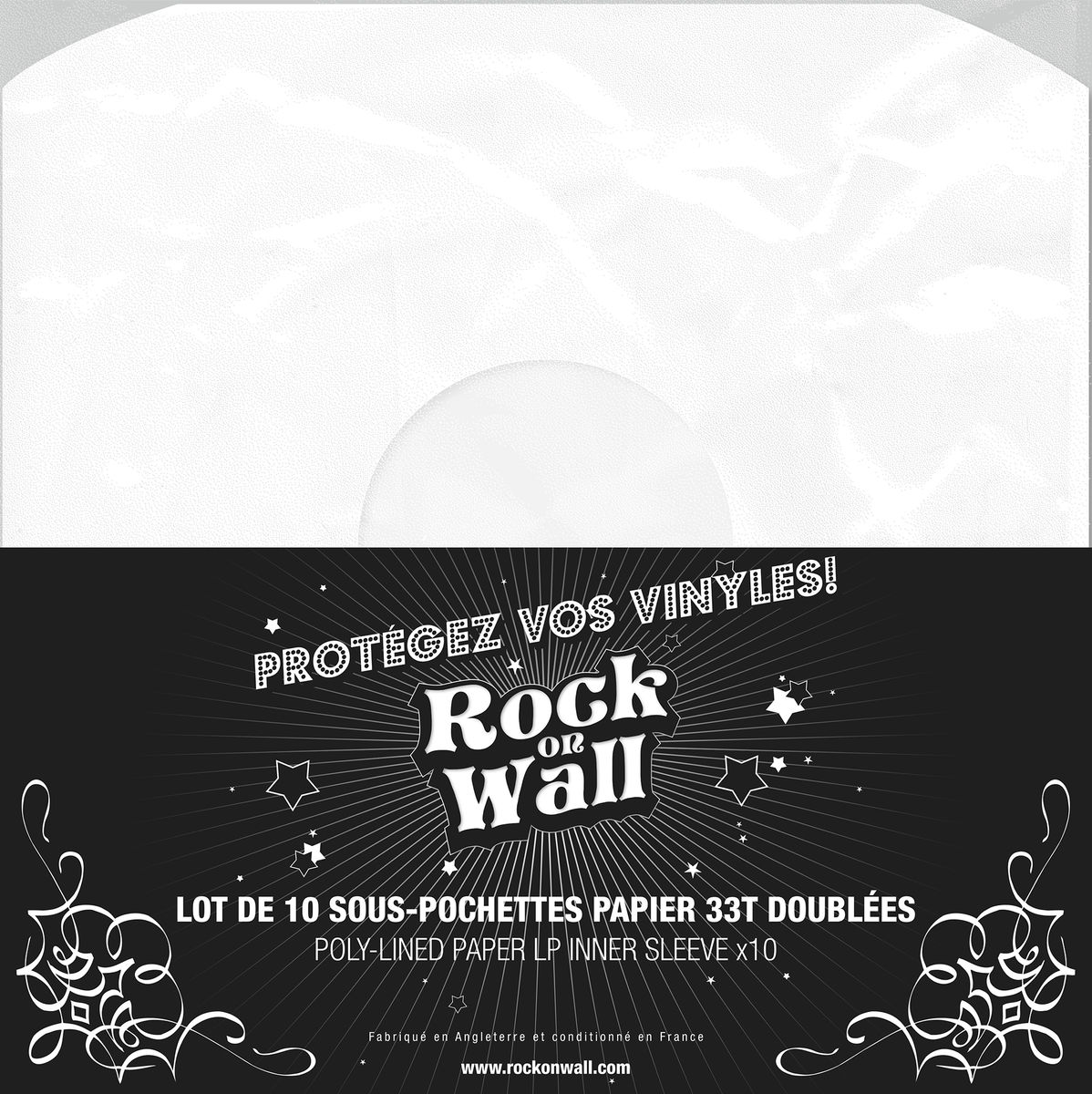 Pochettes vinyle Rock on wall Sous-pochette papier 33T doublée (lot de 10)