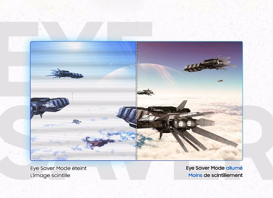 Le moniteur gamer Samsung Odyssey G5 - G50D 27" protège les yeux contre la fatigue oculaire grâce au Eye Save Mode.