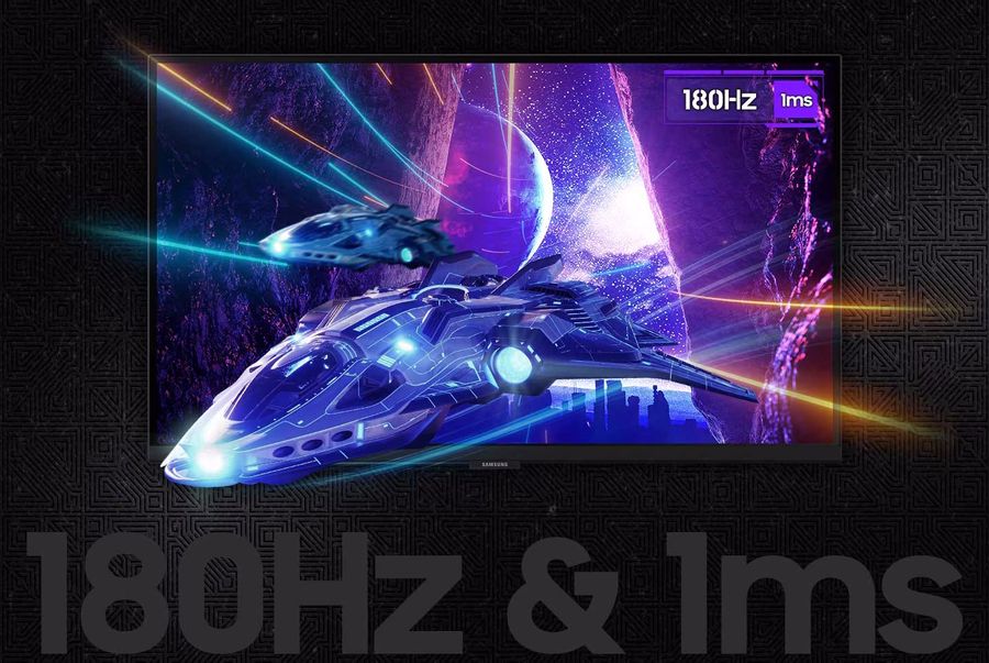 L'écran gamer Samsung Odyssey G5 - G50D 32" offre une fréquence de rafraîchissement de 180 Hz, permettant une image toujours fluide dans les jeux vidéo.
