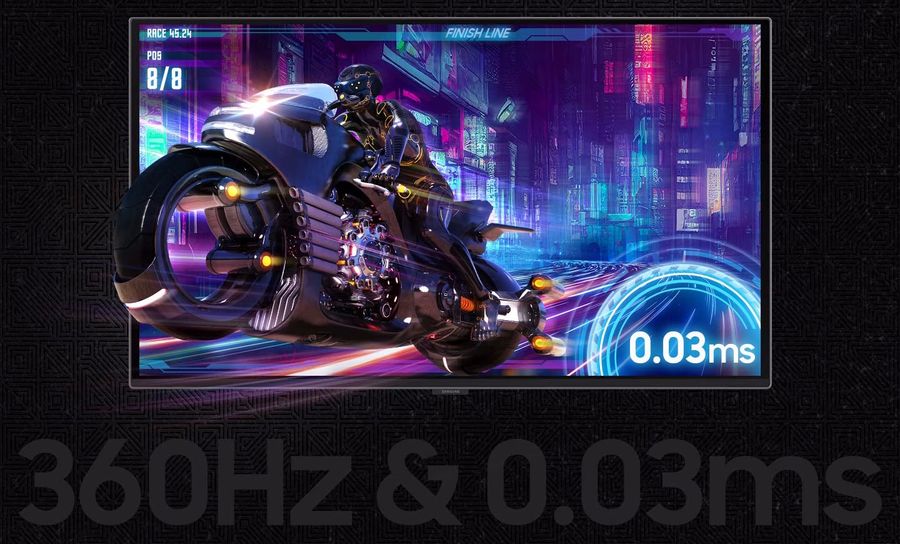 L'&eacute;cran gamer Samsung Odyssey OLED G6 G60SD offre une fr&eacute;quence de rafraichissement de 360 Hz et un temps de r&eacute;ponse ultra rapide.