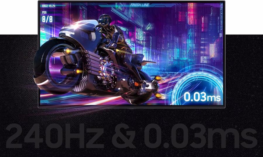 Avec sa faible latence et son framerate jusqu'à 240 fps, l'écran gamer Samsung Odyssey OLED G8 G80SD est idéal pour les jeux vidéo.