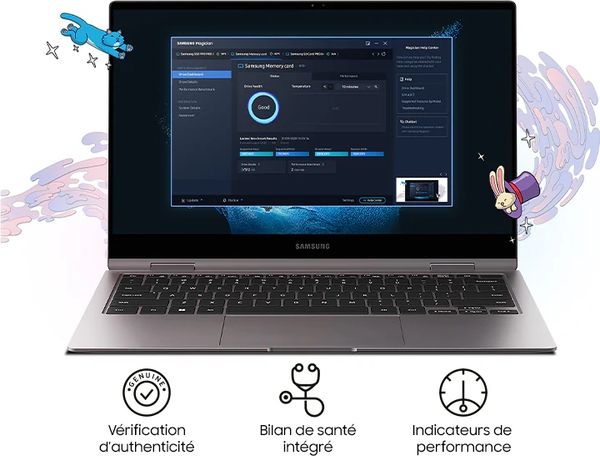 Le logiciel Samsung Magician permet d'assurer la maintenant pr&eacute;ventive de la carte Samsung MicroSDXC EVO Plus 512 Go (2024).