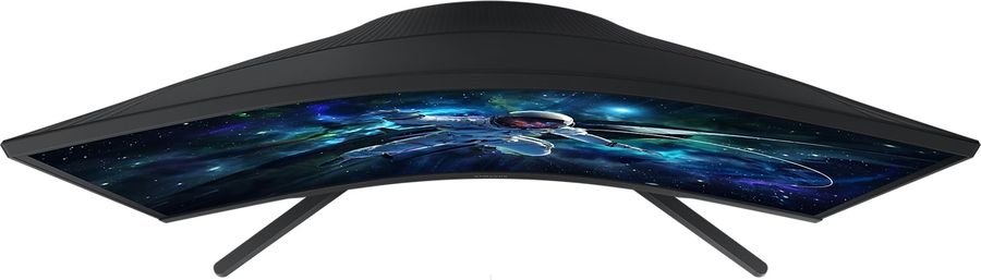 Le moniteur Samsung Odyssey G55C 27" pour gamer est incurvé pour une meilleure immersion.