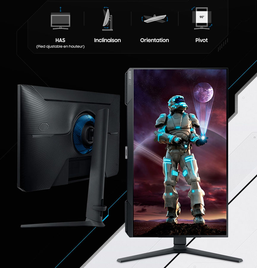 Samsung Odyssey G4 G40B 27" : support réglable 