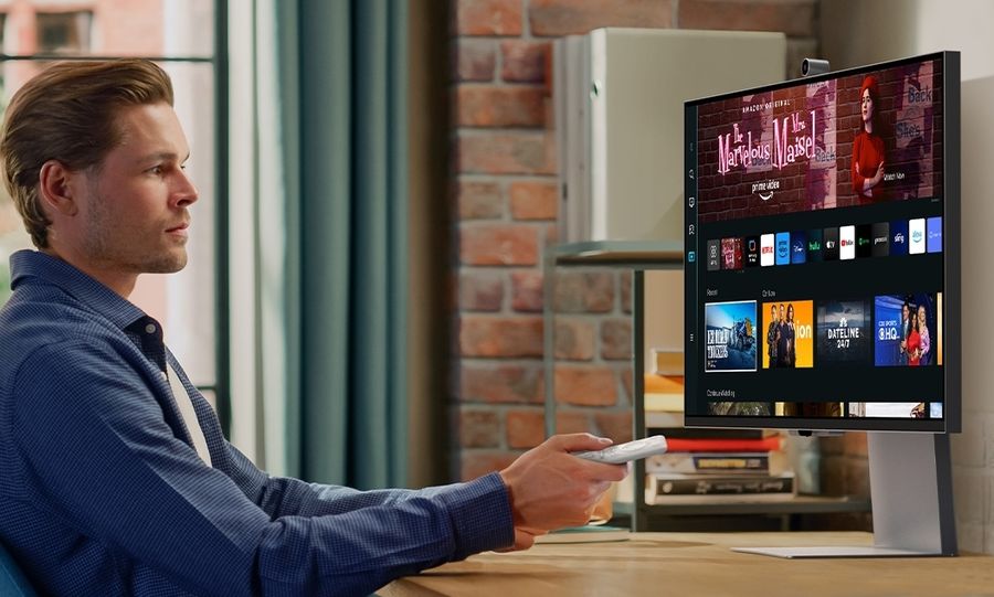 L'écran Samsung Viewfinity S9 (S90PC) permet de streamer des films et des séries sur les plateformes de SVOD.