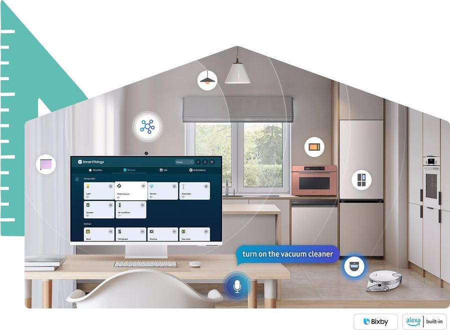L'écran Samsung Smart Monitor M8 (M80C) intègre SmartThings pour gérer tous ses appareils domotiques.