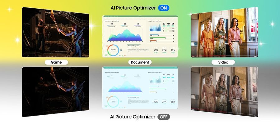 Moniteur Samsung Smart Monitor M8 (M80F) avec upscaling AI NQM, vidéos optimisées vers la 4K pour une expérience fluide.