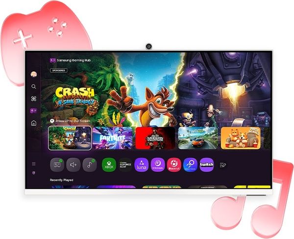 Moniteur Samsung Smart Monitor M8 (M80F) avec Gaming Hub intégré, idéal pour le cloud gaming sans matériel supplémentaire.