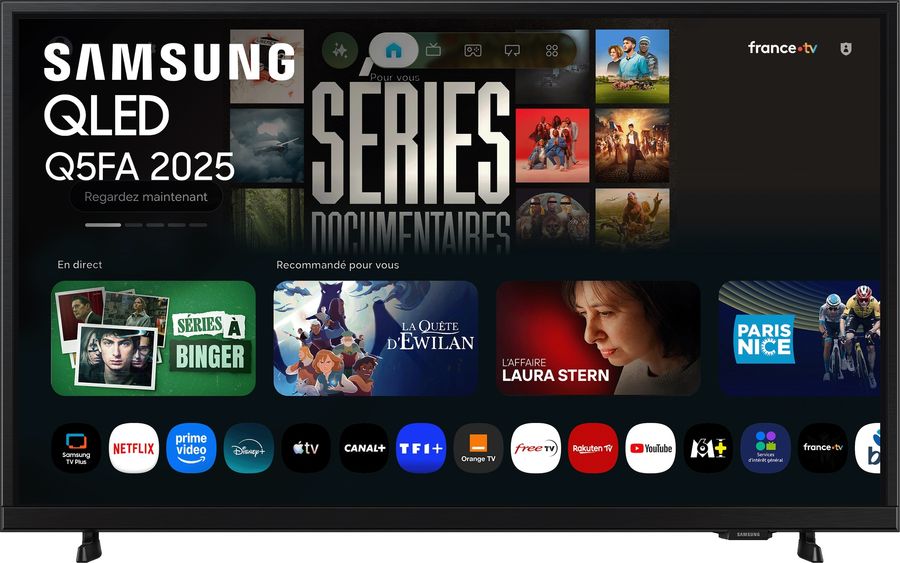 T&eacute;l&eacute;viseur Samsung TQ32Q5FA QLED 32 pouces Full HD avec HDR10+, Smart TV Tizen et Gaming Hub.