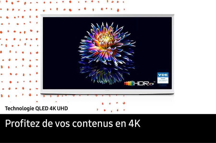 Le téléviseur Samsung The Serif 2024 TQ50LS01D intègre la technologie QLED.