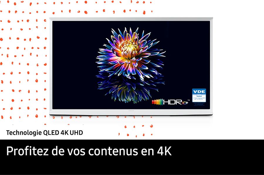 Le téléviseur Samsung The Serif 2024 TQ55LS01D intègre la technologie QLED.