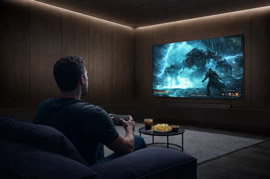 T&eacute;l&eacute;viseur Samsung TQ77S92H OLED 77 pouces avec image 4K contrast&eacute;e et fluide